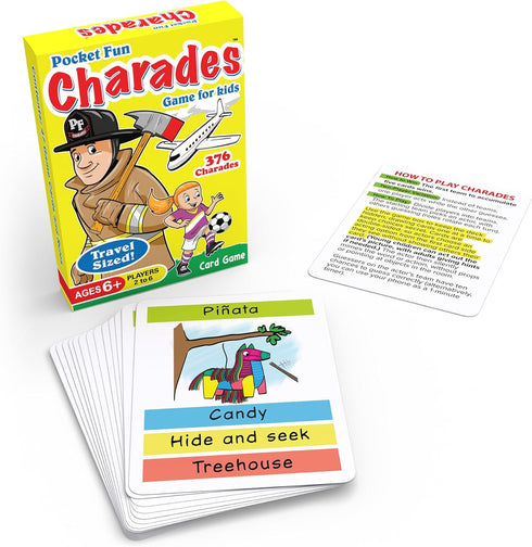 Pocket Fun Charades, a Family Game for Kids Ages 6 & Up – Travel Ready – No Reading is Required to Play – Great for Vacations, a Gift or Party Gam...
