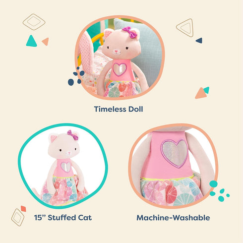 B. toys- B. sofities- 15" Plush Cat- Soft & Cuddly Plush Cat Doll – Stuffed Plush Animal Toy - Washable – Tippy Toes – Cali Cat –18 Months +...
