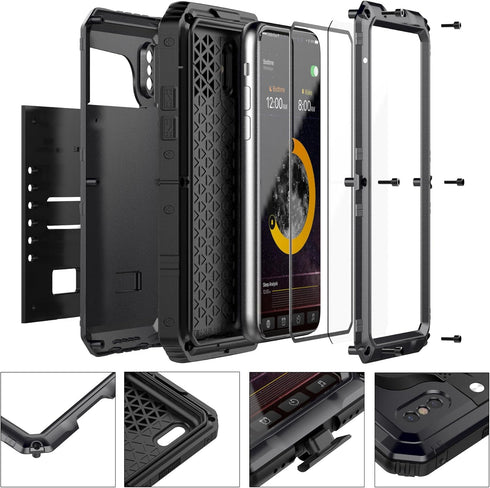 Mitywah Waterproof Case for iPhone X/XS, Heavy Duty Durable Metal Full Body Protective Case Built-in Screen Protection Waterproof Shockproof Dustp...