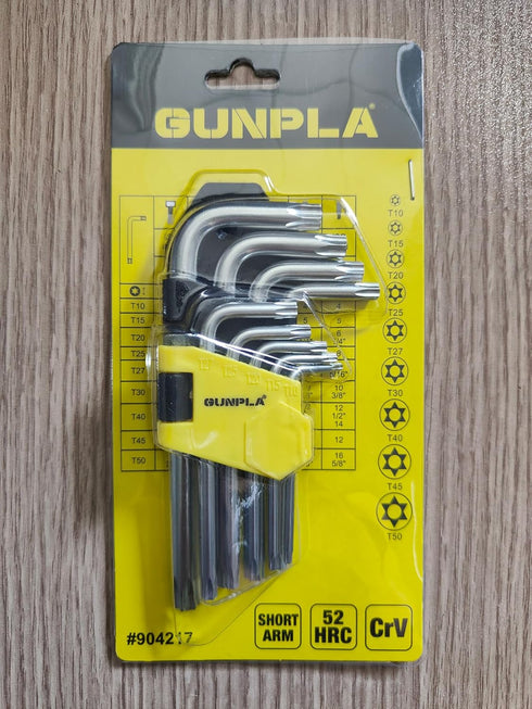 Torx Hex Key Allen Star Short Arm Wrench Hex Keys Security Torx End Holes Set of 9 Pieces with Storage Case T10-T50 for Home Maintenance DIY...