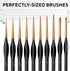 Professional Miniature Paint Brushes - Paint Brush Set of 10 Detail Paint Brushes - for Fine & Art Painting - w/Comfortable Grip Handles - Perfect...