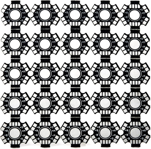 CHANZON 25pcs 1W 3W 5W LED Heat Sink (8 pin White) Aluminum Base Plate Panel PCB Circuit Board Substrate 20mm Star DIY Heat Sink Cooling for RGBW ...