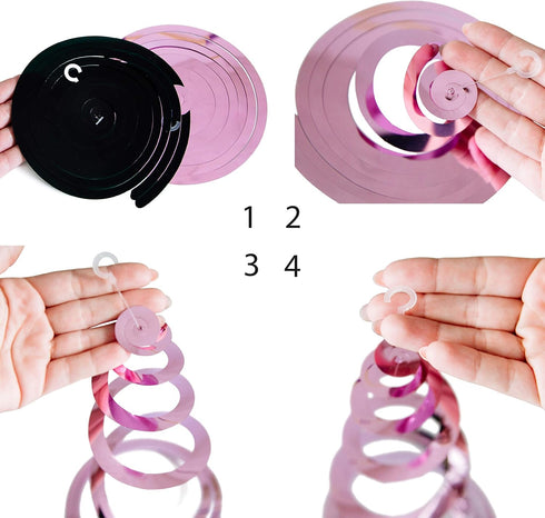 30Ct Minnie Hanging Swirl Decorations - Ceiling Streamers for Mouse Birthday Party – Mini Mouse Theme Party Supplies – Party Favors for Kids - Gli...