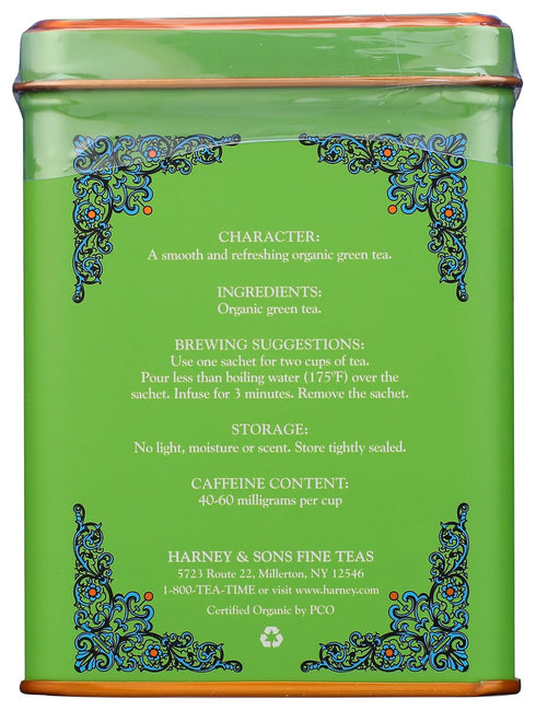 Harney Sons Organic Supreme Green, HT Tin 20 Sachets 1.4 oz 40 g...