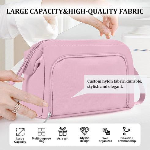 Small Makeup Organizer Bag Nylon Makeup Bags - Portable Waterproof Travel Makeup Bag,Wide-open Cosmetics Organizer Case,Makeup Brush Travel Pouch ...