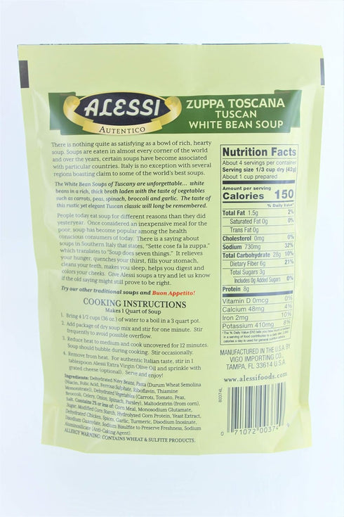 Alessi Zuppa Toscana Tuscan White Bean Soup - 6 oz...