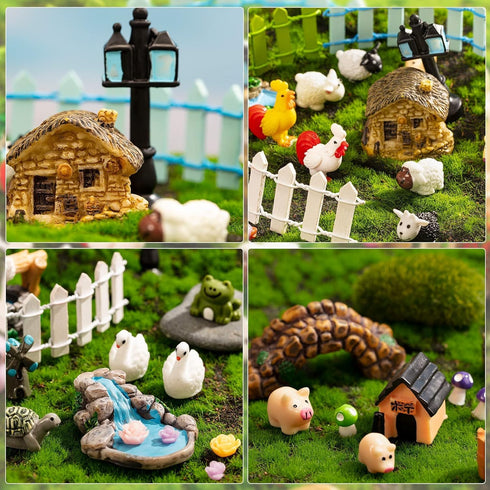3Pcs Garden Miniature Accessories, Garden Kit, Garden Animals, Resin Miniature Figurines Dollhouse Accessories Micro Landscape Ornaments for DIY K...