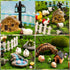 10Pcs Colourful Mushroom Garden Miniature Accessories, Garden Kit, Garden Animals, Resin Miniature Figurines Dollhouse Accessories Micro Landscape...