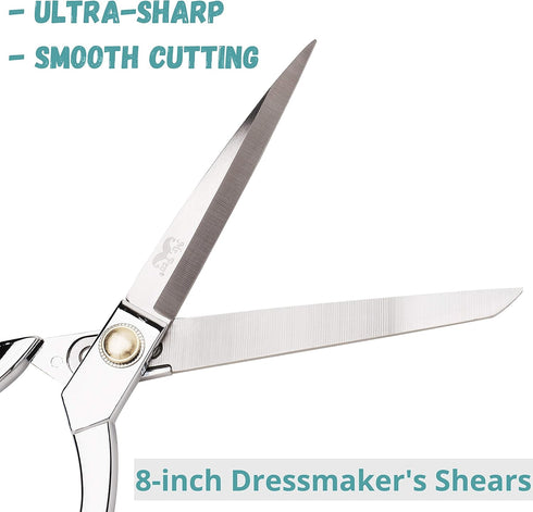 Mr. Pen- Metal fabric Scissors, 8 Inch, Stainless Steel, Sewing Scissors, Fabric Scissors for Cutting Clothes, Scissors Heavy Duty, Fabric Shears,...