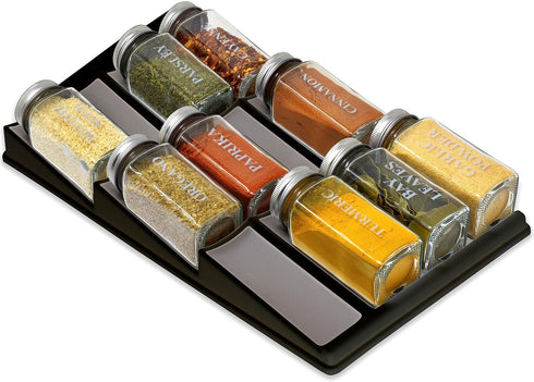 Spice Drawer Organizer | 3 Tier Kitchen Spice Rack Organizer for Drawer | Non-Skid storage Tray...