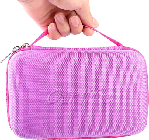 Ourlife Kids Camera Bag Hard Travel Case Protective Case for Digital Camera Kids Action Camera Accessories Case for Toddler Cameras, Memory Card a...