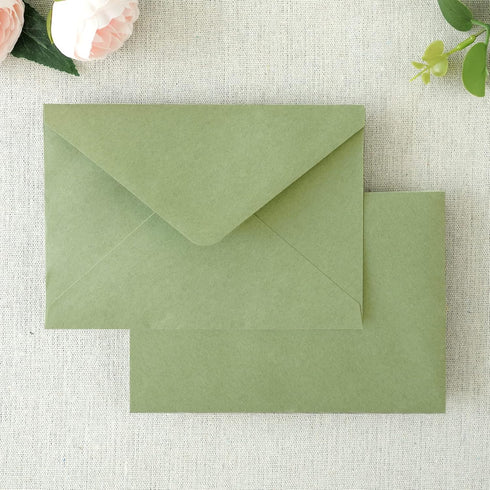 PONATIA 50 Pack A4 Envelopes, 4 1/4 x 6 1/8 Inches Sage Green Envelopes Perfect for Christmas Gift Cards Envelopes, Wedding Details Cards, Thank Y...