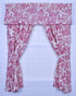 Victoria Park Toile Tailored Valence Window Curtain, Red...