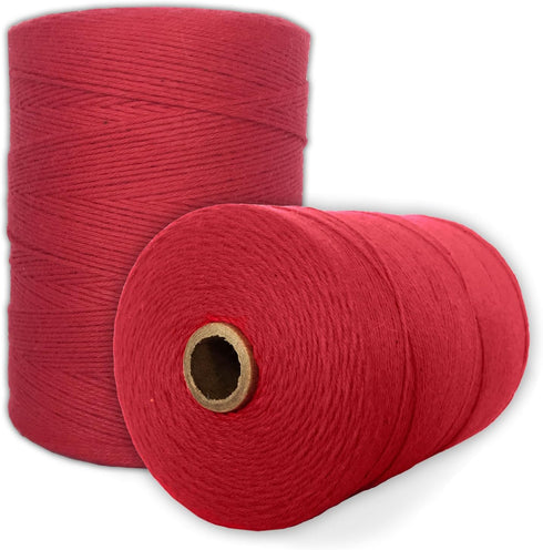 100% Cotton Loom Warp Thread (Red), 8/4 Warp Yarn (800 Yards), Perfect for Weaving: Carpet, Tapestry, Rug, Blanket or Pattern - Warping Thread for...