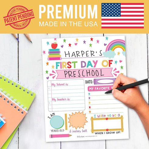 First Day of School Board – 10 Double-Sided First and Last Day Boards, 8x10 Back to School Photo Prop for Kids, Preschool, Kindergarten and Elemen...