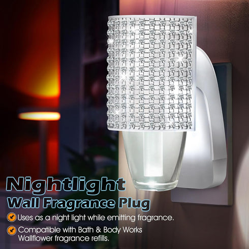 Wall Fragrance Plug in with Night Light, Compatible with Bath & Body Works WallFlower Fragrance, Wall Plug Essential Oil Diffuser with Nightlight ...