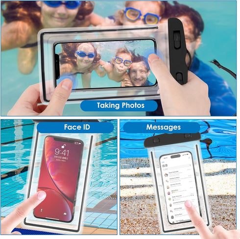 2 Pack Phone Waterproof Case, Waterproof Pouch for Swimming, Phone Protector Waterproof Bag, Water Proof Bags for Vacation Beach Pool Kayak Cruise...