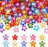 Craftdady 200pcs Transparent Random Mixed Colors Acrylic Star Spacer Beads 12x11mm Round Bead Inside Plastic Loose Charms with 2mm Hole for DIY Je...