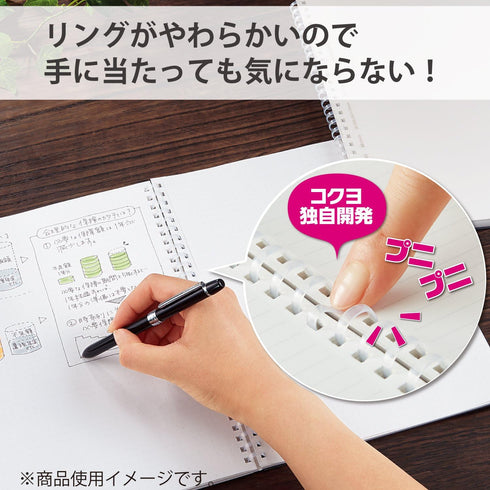 KOKUYO D Shaped Soft Ring Notebook, 6mm ruled, 30 Lines, 80 Sheets, A5, Transparent, Japan Import (SU-SV538B-T)...