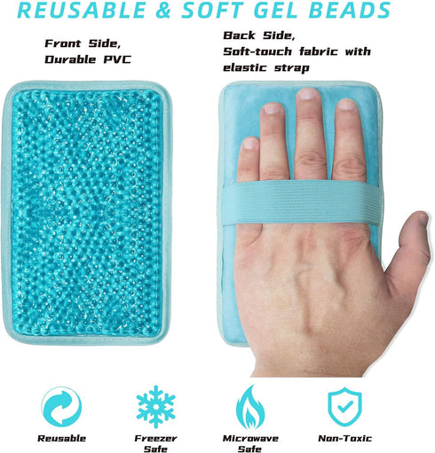 Gel Beads Ice Pack Ice Bag with Strap-1 Pack Reusable Hot & Cold Pack Compress for Knee, Shoulder, Foot, Back, Ankle, Neck, Hip, Elbow, Wisdom Too...