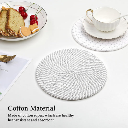 SHACOS 8" Trivets for Hot Dishes, Heat Resistant Large Coaster for Hot pots and Pans, Multipurpose Hot Pads for Kitchen Countertop, Table Decor, H...