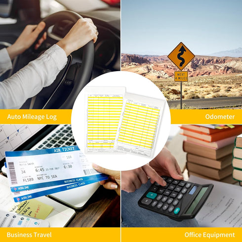12 Pack Receipts Organizer Expense Envelopes 6.5 X 9.4 in Record Expenses and Log Mileage Tracker Business Expense Ledger for Small Business Store...