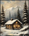 Posterizer 1 pcs-old farm house in snowy winter nature-in oil painting style-17-Landscape & Nature Art-Living Room Bedroom Decor- unframed wall ar...