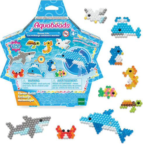Aquabeads Arts & Crafts Ocean Life Theme Refill with Beads and Templates...