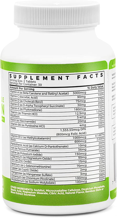 BariSlim Advanced Chewable Bariatric Multivitamin Tablets - Bariatric Vitamin and Supplement for Post Bariatric Surgery Including Gastric Bypass a...