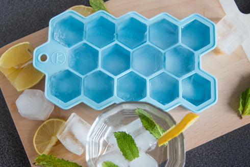 Outset Silicone Hexagon Ice Cube Tray, Large Cubes...