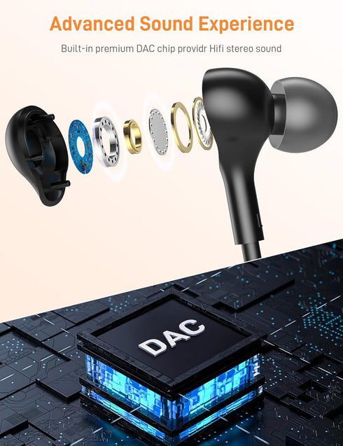 USB C Headphones for Apple iPhone 15 Plus iPad/Google Pixel 8 8A 7 Pro 7A/ Samsung Galaxy S24 S23 S22 S21 Ultra Android Earbud Wired Type C Earpho...
