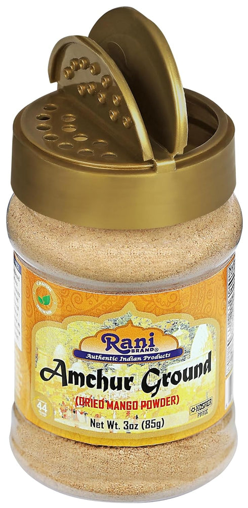 Rani Amchur (Mango) Ground Powder Spice 3oz (85g) PET Jar ~ All Natural, Indian Origin | No Color | Gluten Friendly | Vegan | NON-GMO | Kosher | N...