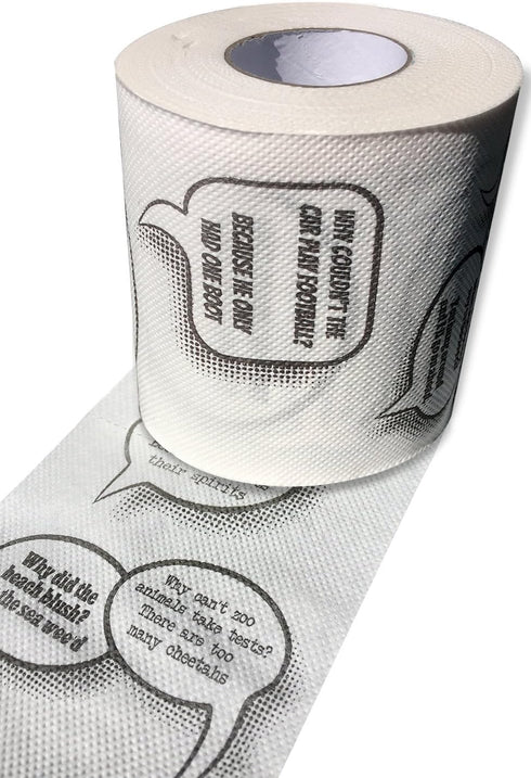 Funny Toilet Paper with Printed Jokes & Riddles - 85 Ft Toilet Roll, Quilted for Comfort - Fun Gifts for Women, Perfect Prank Gifts for Down Time...