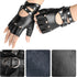Accmor Leather Punk Gloves Fingerless Gloves for Women Driving Cycling Sports Cosplay Performance Half Finger Gloves for Women Teens Kids...