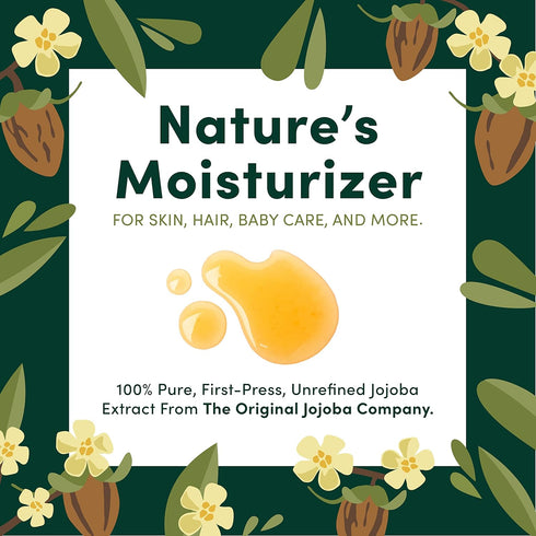 HobaCare Jojoba Baby Oil with Pump Dispenser – 100% Pure Natural Unrefined Unscented Cold-Pressed Jojoba Oil for Baby Hair, Infant Skin, Cradle Ca...