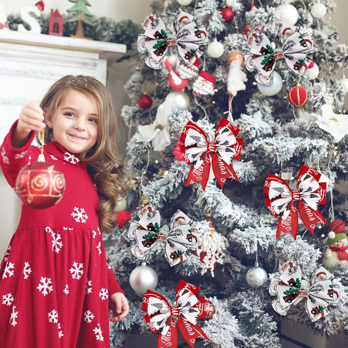 36 Yards Christmas Wired Edge Ribbon 2.5 Inch Farmhouse Craft Ribbon Santa Xmas Tree Truck Snowflake Buffalo Plaids Fabric Ribbon for Gift Wrappin...