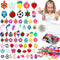 Hanaive 400 Pcs Rubber Band Bracelet Charms Summer Rubber Loom Band Charms Silicone Bracelet Charms Colorful Jewelry Making Kit DIY Necklace Brace...