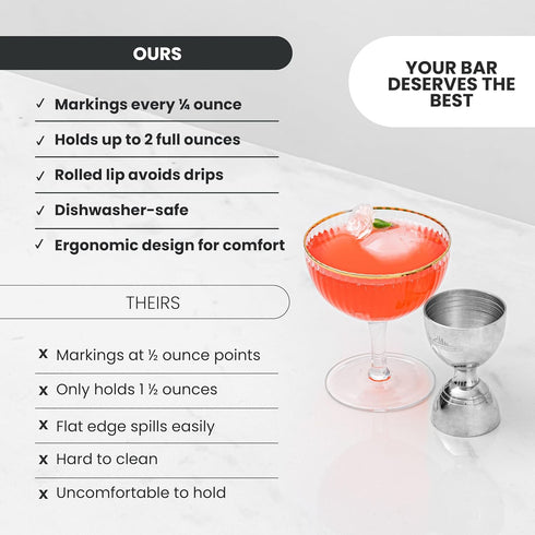 A Bar Above Premium Bell Jigger, 304 Stainless Steel Double Cocktail Jigger with 10 Internal Measurements, Heavy Duty Professional Bar Tool for Ba...