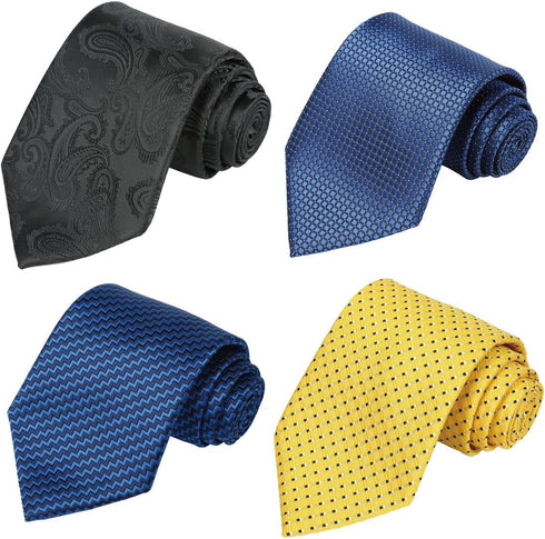KissTies 4PCS 63" XL Extra Long Ties For Men Big And Tall Tie...