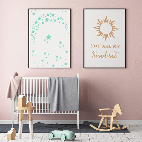 12 Pieces Moon and Star Stencil Clouds Stencil Reusable Star Template Planet Plastic Stencil Template Star for Painting on Wood Wall Notebook Card...