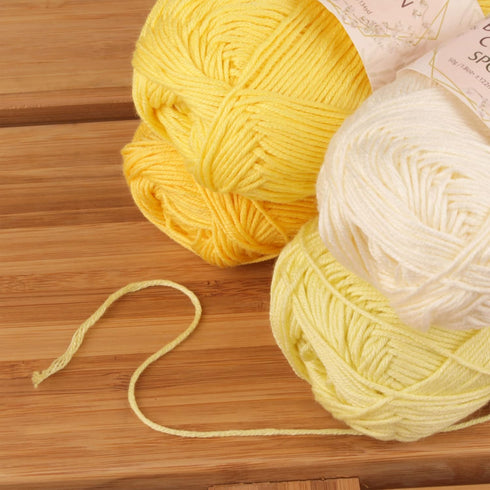 JubileeYarn Bamboo Cotton Sport Yarn - 50g/Skein - Shades of Yellow - 4 Skeins......