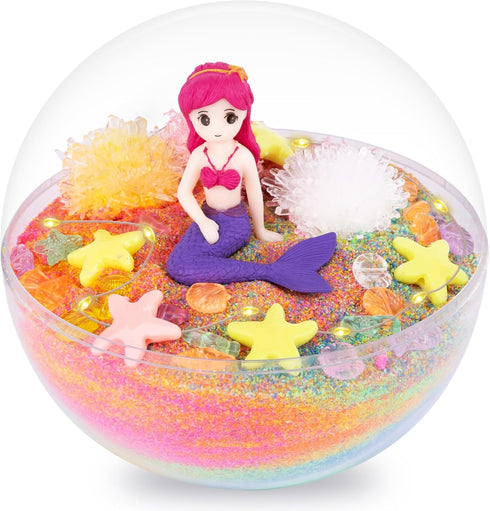 ArtCreativity Crystal Mermaid Terrarium Kit for Kids - Mermaid Craft STEM Project for Toddlers 4-6 - Adorable Mermaid Gift for Girls 5-7 with Fair...