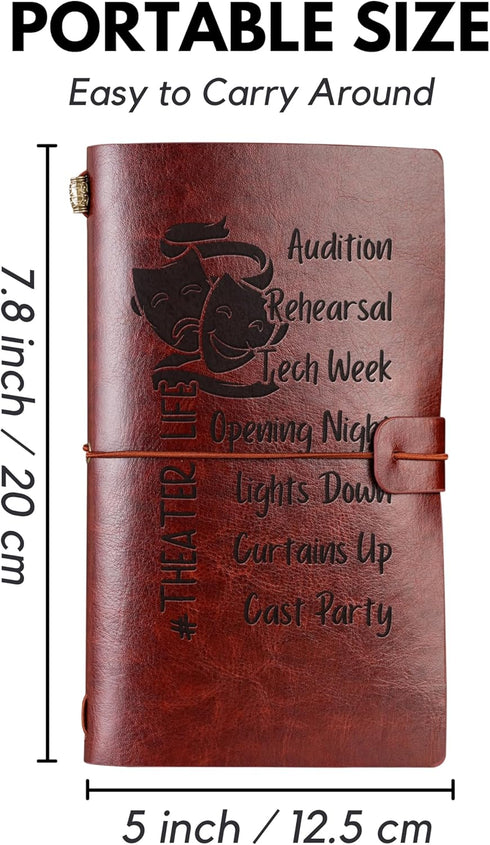 InnoBeta Theater Gifts Journal for Girls, Women, for Actress, Actor, Director, Embossed Refillable Notebook, Sketchbook, 7x5 Inches - Life...