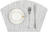 SHACOS Small Round Table Placemats Wedge Placemat Set of 4 Non Slip Heat Resistant Woven Vinyl Table Mats Wipe Clean Indoor Outdoor (4, Gray White...