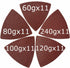 Triangular Oscillating Multi Tool Sanding Pads 3-1/8 Inch 80mm Assorted Grit 60/80/100/120/240 Grits Pack of 55 Pcs No.XG5501...