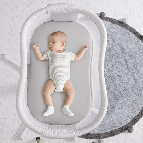 TILLYOU Baby Bassinet Sheets Cotton 2 Pack, 31.5"x18" Breathable Bassinet Mattress Protector, Soft Cradle Bassinet Crib Sheets, Gray...