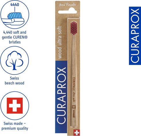 Curaprox Wood Ultra Soft Toothbrush, Assorted Color...