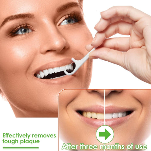 Dental Floss Picks Dispenser-308 Count Professional Cavity Resistant Flossers-LIAMOSS Automatic Pop Up Organiser Case-Intelligent Sealed Storage-A...