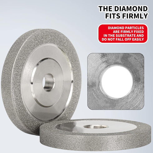 3''x 1/2''x 2/5'' Flat Diamond Grinding Wheel Grit 150 Grinding Hard Alloy Cutter, Glass, Tiles, Tungsten Sharpener and Ceramics for Grinder Cutte...