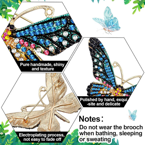12 Pcs Women Brooches Bulk Set Rhinestone Crystal Vintage with Hummingbird Owl Elephant Peacock Bee Brooch Pin Animal Shape Butterfly Pins for Wom...